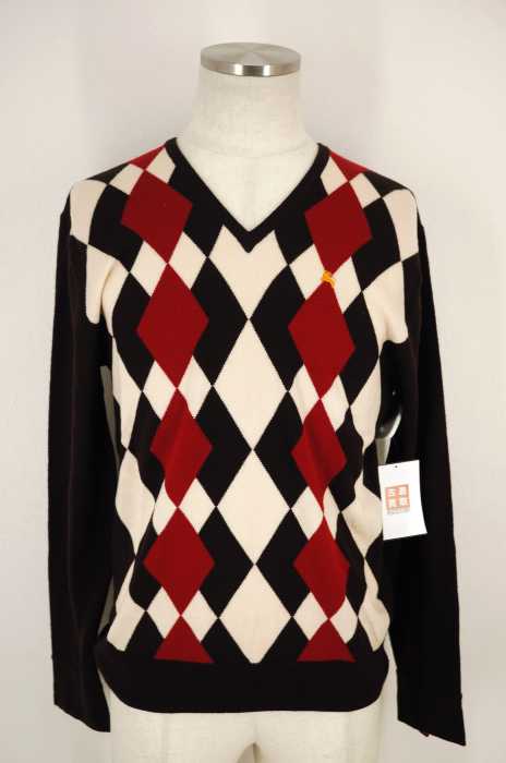 BURBERRY BLACK LABEL (バーバリーブラックレーベル) Vネックアーガイルセーター メンズ トップス