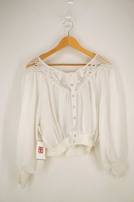 NINE（ナイン） Creped Lace Blouse 楊柳レースブラウス レディース トップス