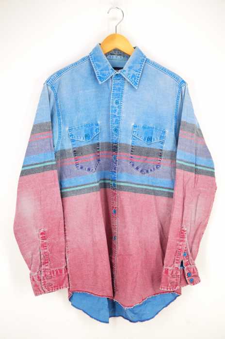 古着 ビンテージ 80s ラングラー ウエスタン ネイティブ柄 シャツ 特殊希少 Wrangler - 古着 ビンテージ 80s ラングラー ウエスタン