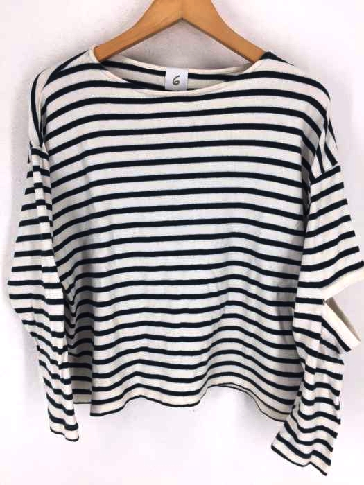 6 BEAUTY & YOUTH UNITED ARROWS（ロクビューティーアンドユースユナイテッドアローズ） BORDER SLIT SLEEVE PULLOVER レディース トップス