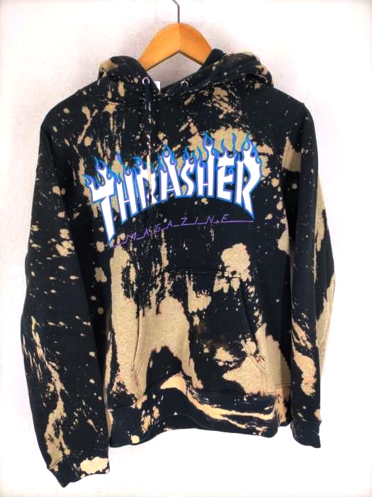 THRASHER（スラッシャー） ブリーチ加工 プルオーバーパーカー メンズ トップス