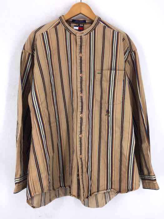 TOMMY HILFIGER（トミーヒルフィガー） ノーカラーストライプシャツ メンズ トップス