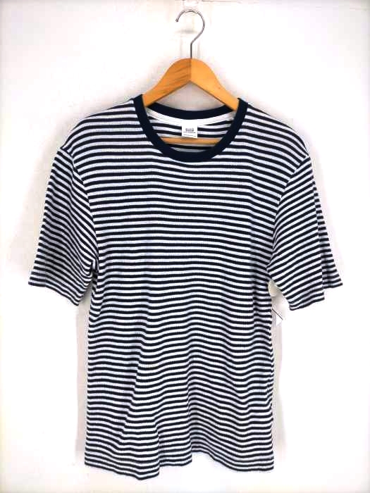 BLUE WORK（ブルーワーク） ワッフルクルーネックボーダーTシャツ メンズ トップス