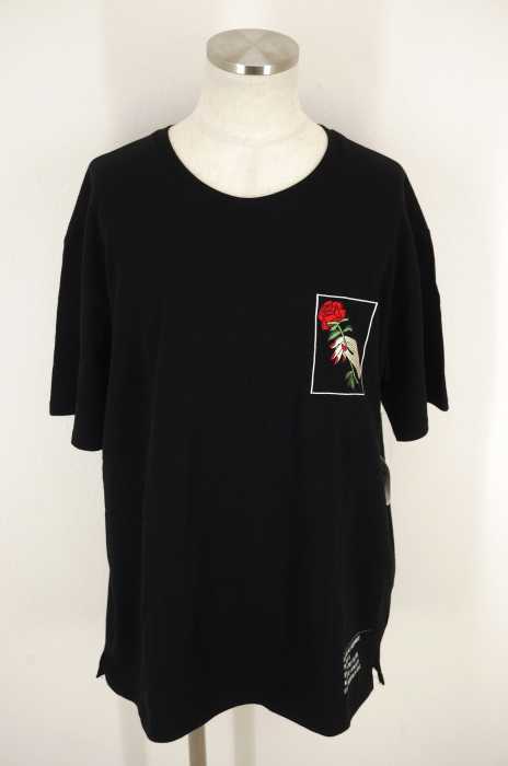 LEGENDA (レジェンダ) FLAME HAND WRITE ROSE刺繍クルーネックTシャツ メンズ トップス