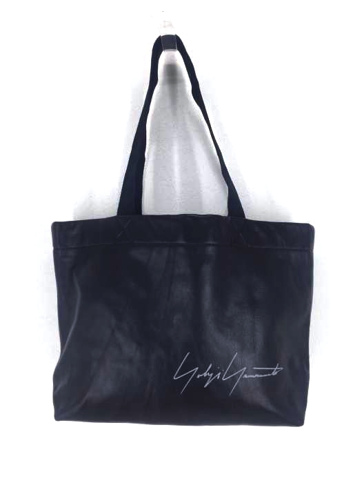 Yohji Yamamoto（ヨウジヤマモト） 青山店 カウレザーシグネチャーロゴハンドバッグ メンズ バッグ