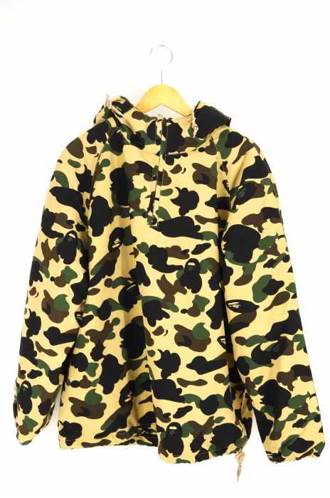 A BATHING APE (アベイシングエイプ) カモ柄 アノラックパーカー 裏ボア メンズ アウター