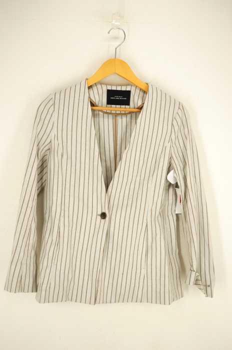 UNITED ARROWS green label relaxing （ユナイテッドアローズグリーンレーベルリラクシング） ノーカラーストライプジャケット レディース アウター