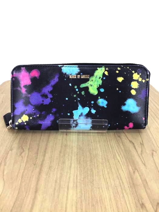BLACK by moussy（ブラックバイマウジー） ペイントプリントラウンドジップ ウォレット 財布 レディース 財布・ケース