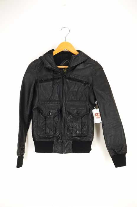 HYSTERIC GLAMOUR （ヒステリックグラマー） PIG LEATHER HOODED JACKET ピッグレザーフーデッドジャケット レディース アウター