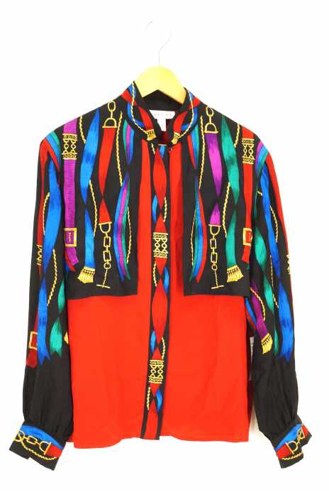 USED古着  （ユーズドフルギ） 総柄シルクブラウス レディース トップス
