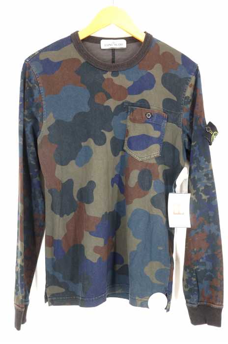 STONE ISLAND (ストーンアイランド) L/S ポケット付総柄Tシャツ メンズ トップス
