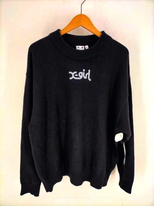 X-girl(エックスガール) SPRING MILLS LOGO KNIT TOP レディース トップス