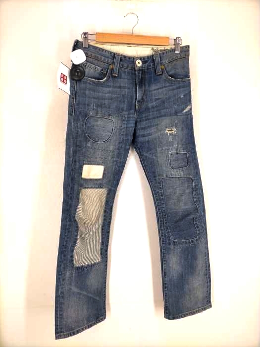 リーバイス、デニムワークパンツ パッチワーク風 ３４インチです。 Levis（リーバイス） ザ・ワークマン パッチワーク USED加工 革パッチ