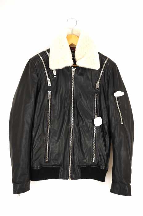 DIESEL （ディーゼル） 襟ボアレザージャケット メンズ アウター
