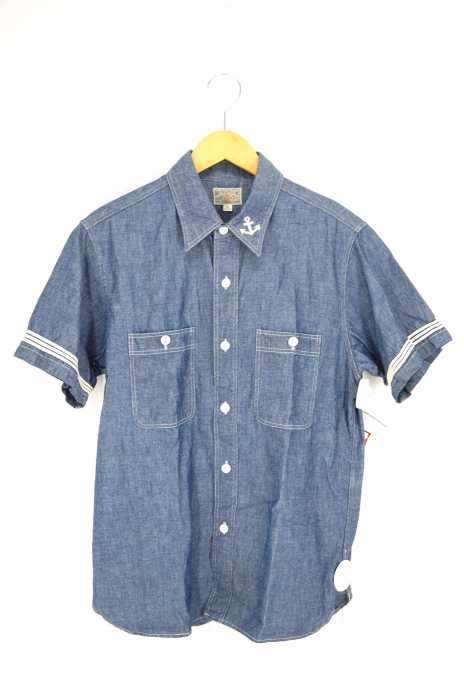 BUZZ RICKSONS（バズリクソンズ） SAILORMAN BLUE CHAMBRAY　S/S WORK SHIRT 半袖マチ付きシャンブレーセーラーシャツ メンズ トップス