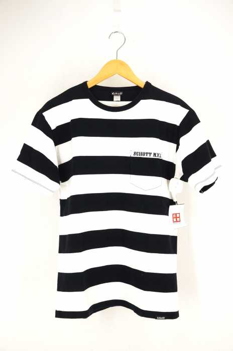 Schott （ショット） ワイドボーダー ポケット 半袖Tシャツ メンズ トップス