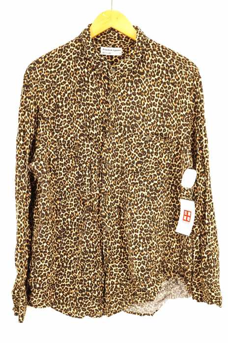 AMERICAN APPAREL(アメリカンアパレル) レオパード柄オープンカラーシャツ メンズ トップス