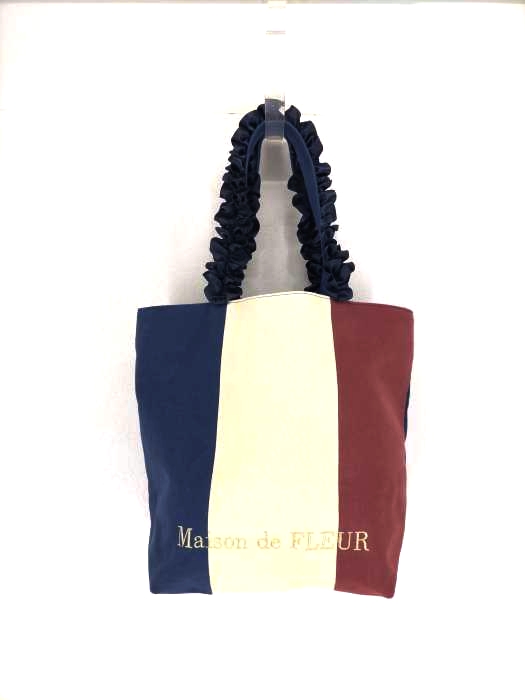 Maison de FLEUR（メゾンドフルール） トリコロールフリルハンドルトートMバッグ レディース バッグ
