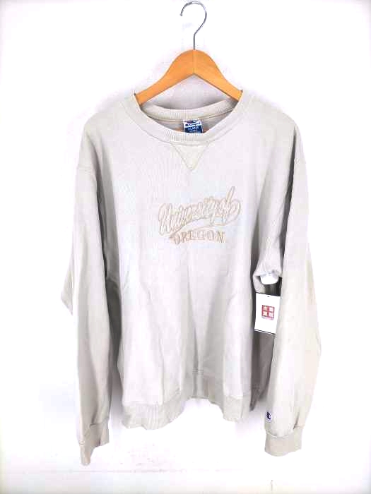 Champion（チャンピオン） 90s 青刺繍タグ 前V 刺繍クルーネックスウェット メンズ トップス