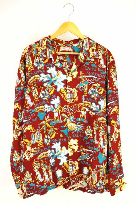 SUN SURF（サンサーフ） STATE OF HAWAII L/S リゾート柄長袖アロハシャツ メンズ トップス
