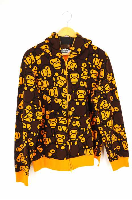 A BATHING APE (アベイシングエイプ) 総柄ジップアップパーカー メンズ トップス