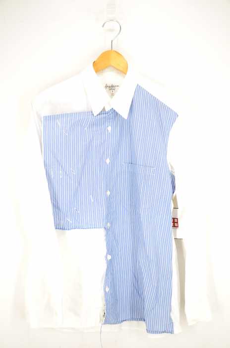 Yohji Yamamoto POUR HOMME (ヨウジヤマモトプールオム) 加工 ストライプシャツ メンズ トップス