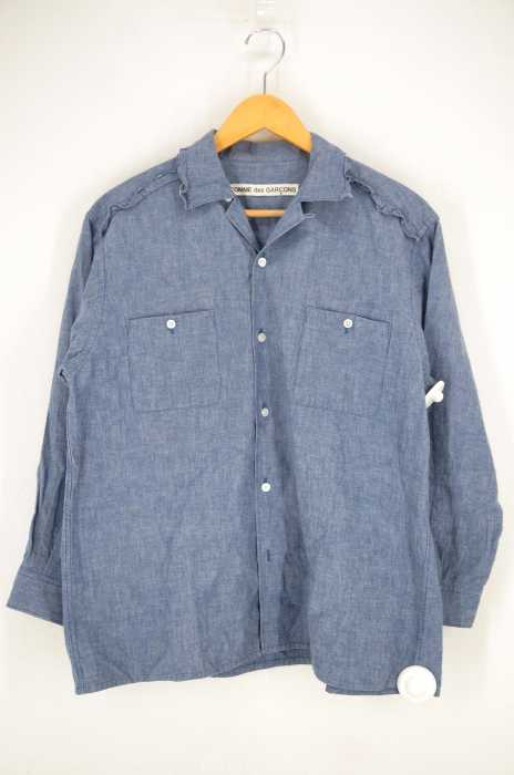 COMME des GARCONS （コムデギャルソン） 襟フリルデザインシャンブレーオープンカラーシャツ レディース トップス