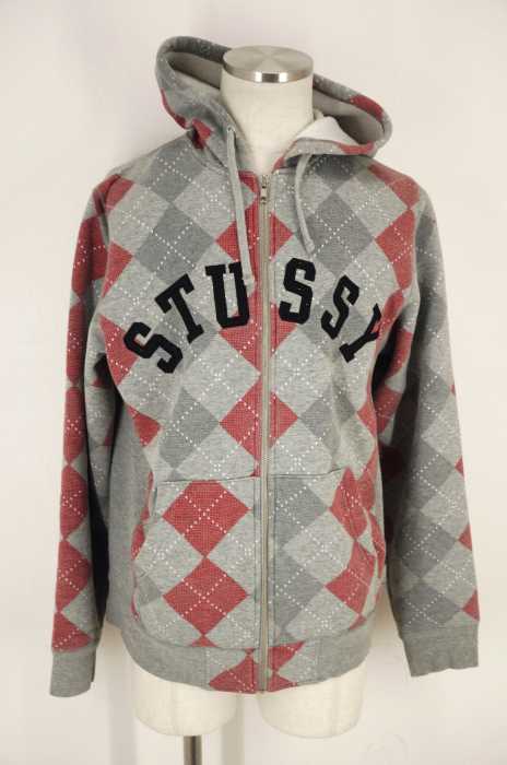 STUSSY （ステューシー） アーガイルチェックジップパーカー メンズ