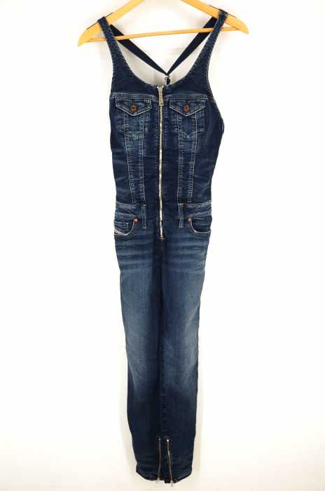 DIESEL （ディーゼル） デニムスウェットサロペット ジップアップ レディース オールインワン