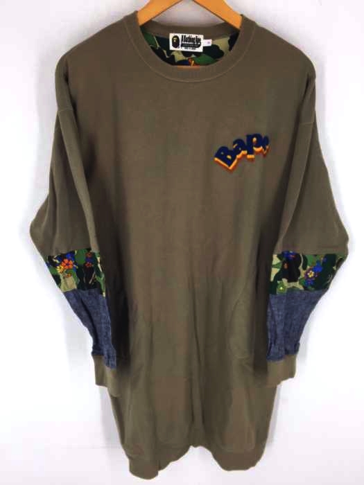 A BATHING APE（アベイシングエイプ） 袖切替 スウェットワンピース レディース ワンピース