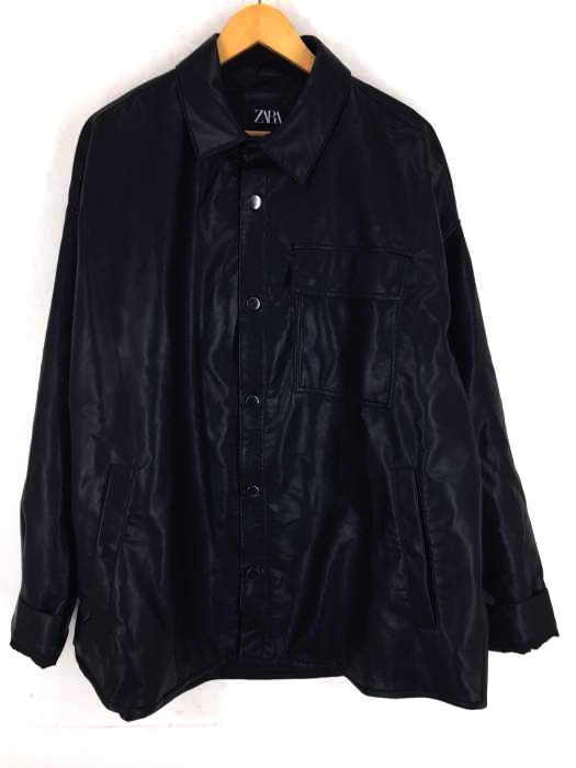 ZARA（ザラ） レザー調シャツジャケット メンズ アウター