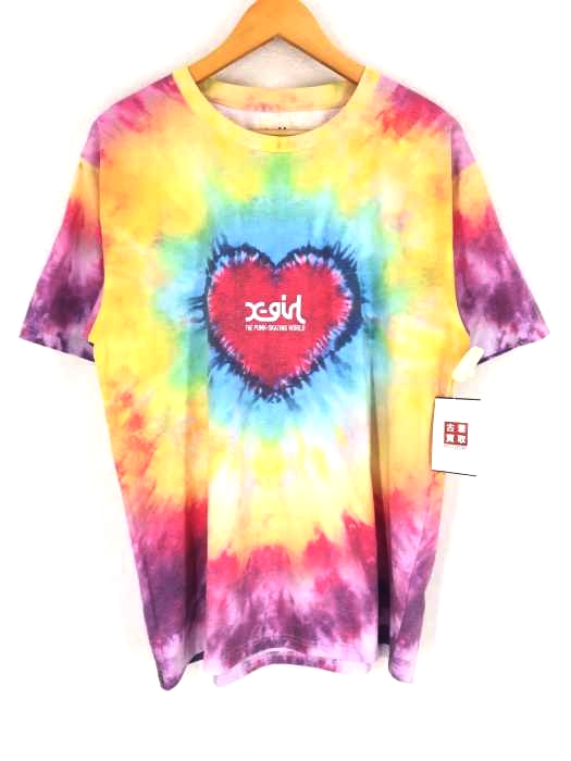 X-girl（エックスガール） HEART TIE-DYE S/S TEE レディース トップス