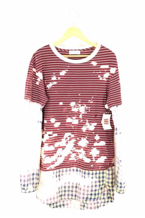 FAITH CONNEXION（フェイスコネクション） ブリーチ加工 レイヤードTシャツ メンズ トップス