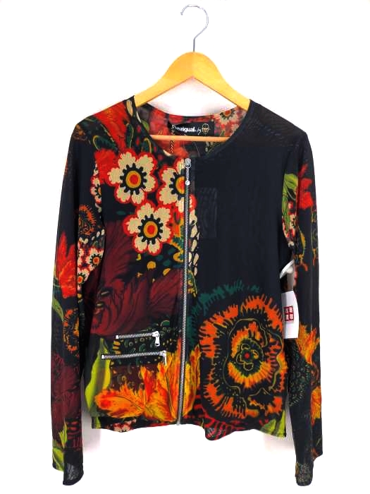 DESIGUAL（デシグアル） AINA SHEER MESH BLACK JACKET レディース アウター