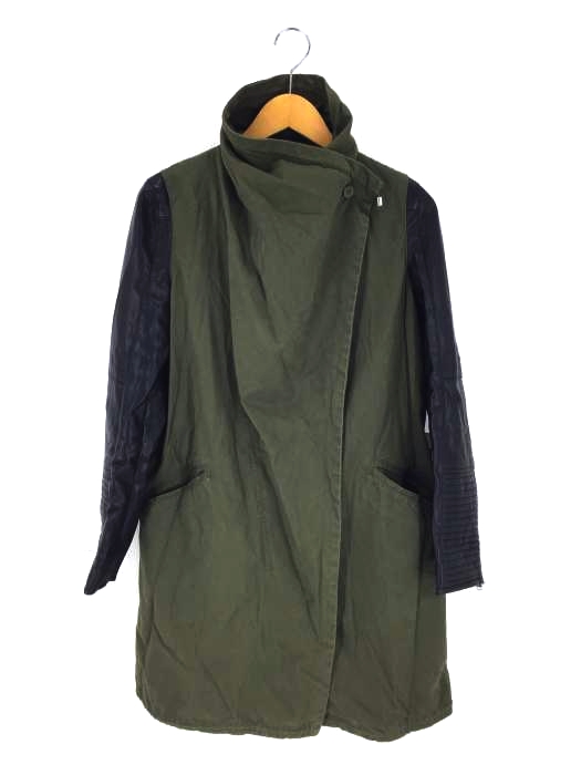ZARA trafaluc（ザラトラファルック） フェイクレザー切替スタンドカラーコート レディース アウター
