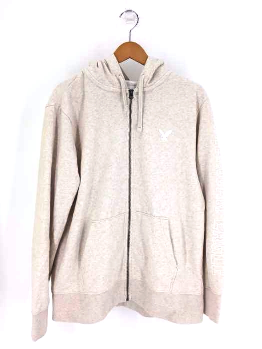 AMERICAN EAGLE OUTFITTERS（アメリカンイーグルアウトフィッターズ） 袖ロゴ 霜降りジップアップパーカー メンズ トップス