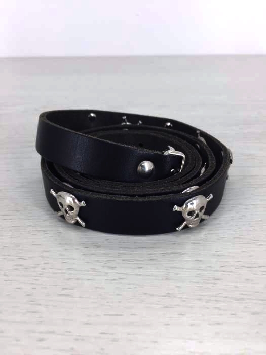 USED古着（ユーズドフルギ） HGUK スカルレザーベルト メンズ ファッション雑貨