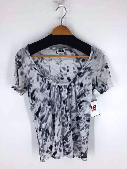 ISSEY MIYAKE FETE(イッセイミヤケ) ぼかしマーブルプリントギャザーTシャツ レディース トップス