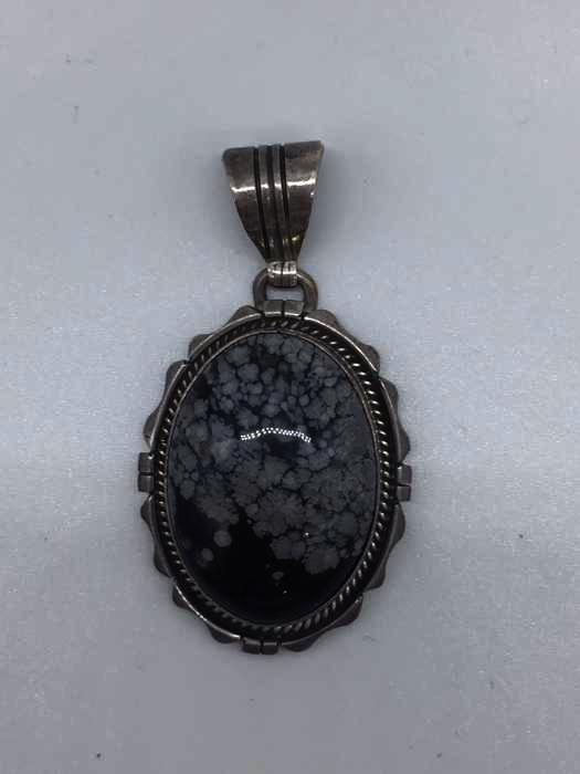NAVAJO（ナバホ） STERLING TE ブラックターコイズ ペンダントトップ メンズ アクセサリー