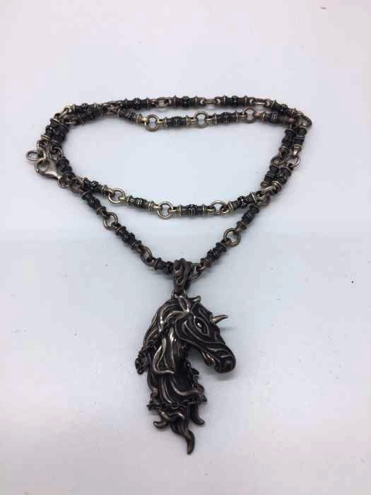 USED古着(ユーズドフルギ) 925 ユニコーン キーパーチェーン ネックレス メンズ アクセサリー