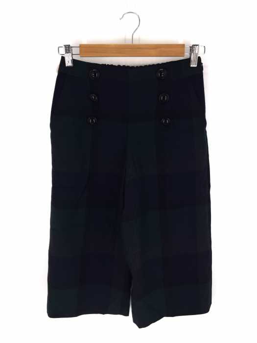 BURBERRY BLUE LABEL（バーバリーブルーレーベル） 七分丈 チェック柄ワイドパンツ サイドジップ レディース パンツ