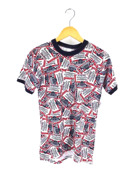 Budweiser（バドワイザー） 総柄リンガーTシャツ メンズ トップス