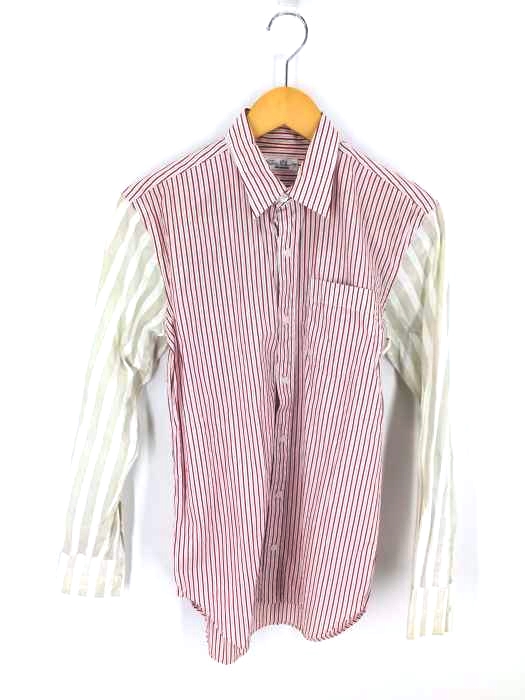 soe shirts（ソーイシャツ） アーム切替 ストライプ柄長袖シャツ メンズ トップス
