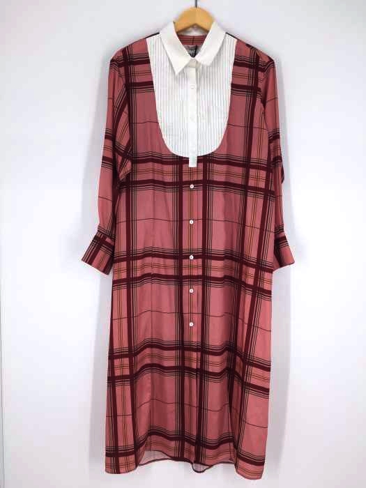 ZARA（ザラ） フロントギャザー チェック柄 シャツワンピース ポリエステル レディース ワンピース