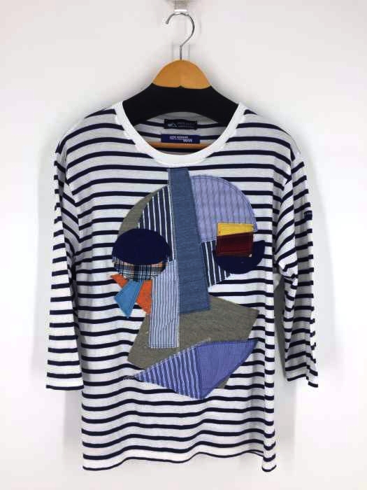 eYe COMME des GARCONS JUNYA WATANABE MAN（アイコムデギャルソンジュンヤワタナベマン）（アイコムデギャルソンジュンヤワタナベマン） AD2015 パッチワークコットンクルーネックボーダーカットソー メンズ トップス