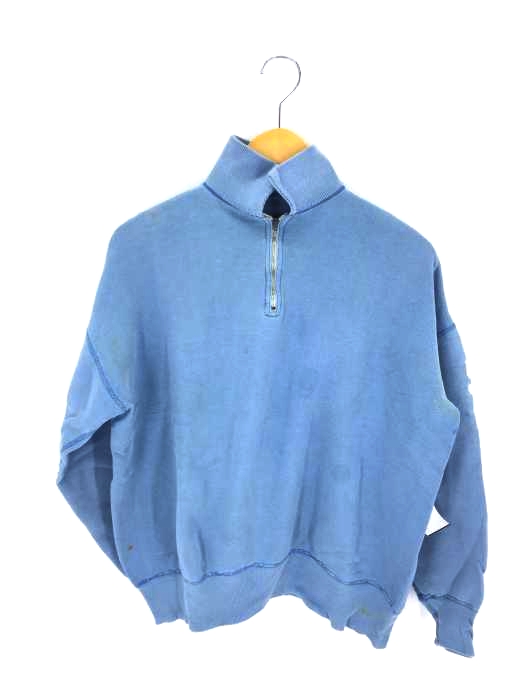 USED古着（ユーズドフルギ） vintage PASADENA A.A. WOMENS TRACK 片爪・CLARK COATSジップ ハイネック三段プリント ハーフジップスウェット メンズ トップス