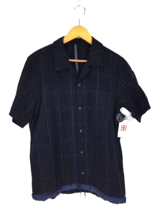 KAZUYUKI KUMAGAI ATTACHMENT（カズユキクマガイアタッチメント） Li/Coシャンブレーウィンドペンショートスリーブシャツ メンズ トップス