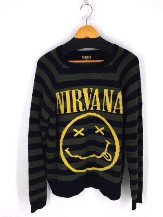 NIRVANA(ニルヴァーナ) ロゴボーダーニット メンズ トップス