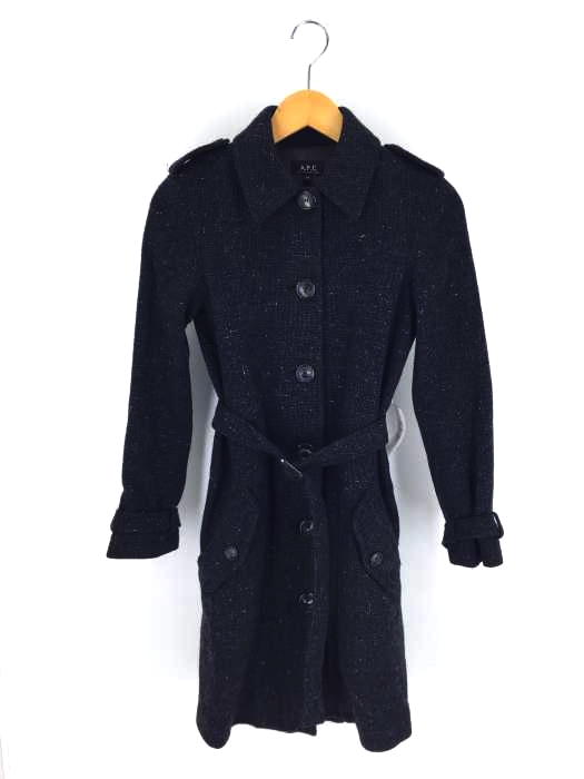 A.P.C.（アーペーセー） ベルト付きステンカラーコート レディース アウター