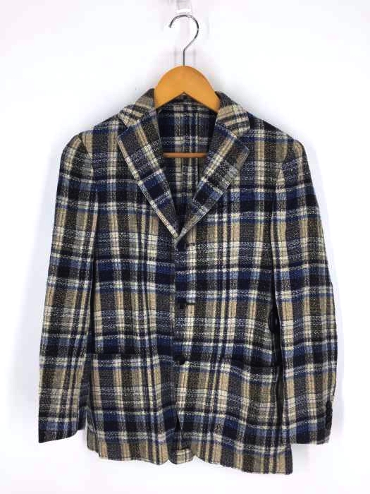 LARDINI（ラルディー二） タータンチェック サマーツイード 3Bテーラードジャケット メンズ アウター